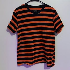Black and Orange Stripped Shirt Large